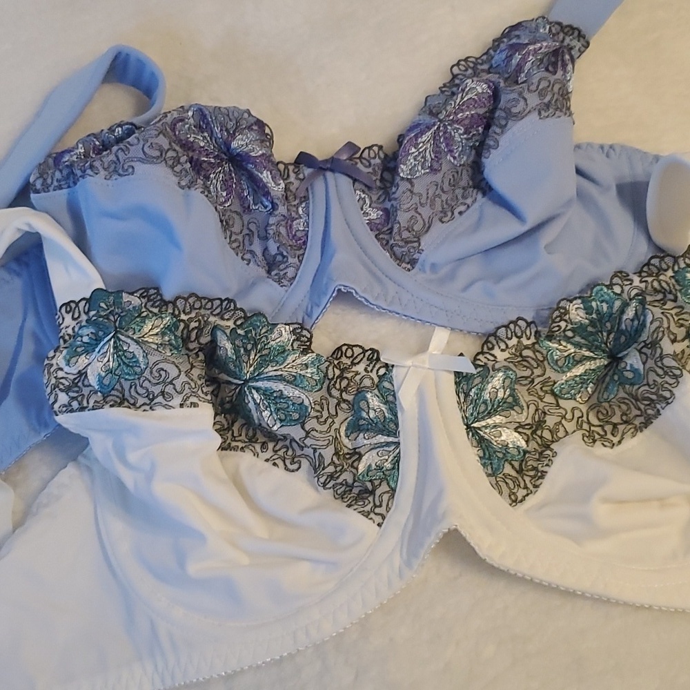 Curve Muse Lingerie Lace Bras 2 Pack SZ 34D
